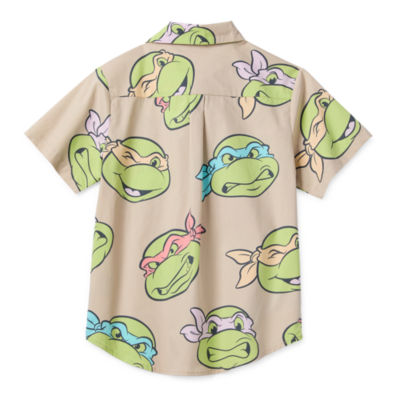 Little & Big Boys Short Sleeve Teenage Mutant Ninja Turtles Button-Down Shirt