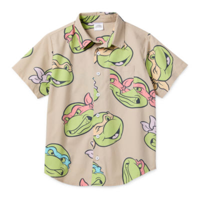 Little & Big Boys Short Sleeve Teenage Mutant Ninja Turtles Button-Down Shirt