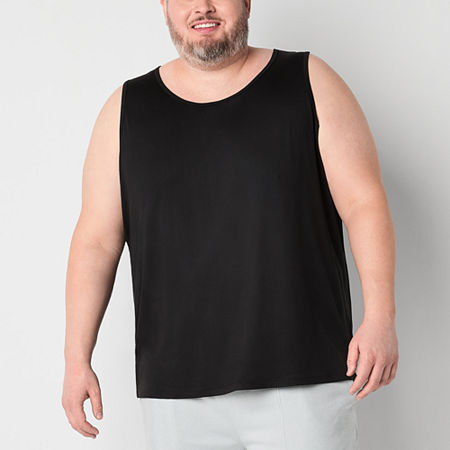 Xersion Mens Round Neck Sleeveless Tank Top Plus, X-large Tall, Black