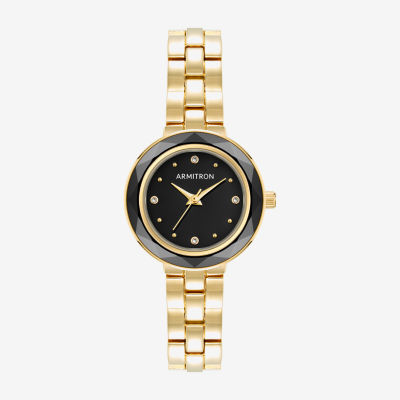 Armitron Womens Gold Tone Stainless Steel Bracelet Watch 75/5927bkgp