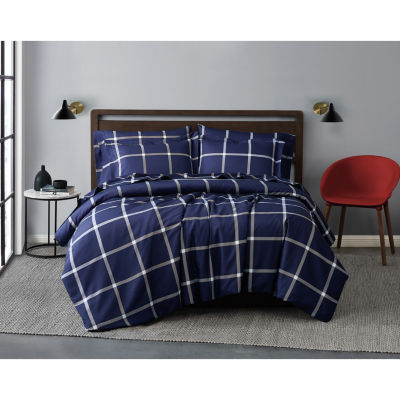 Truly Soft Printed Windowpane Midweight Comforter Set