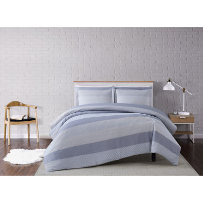 Truly Soft Grey Multi Stripe Duvet Cover Set