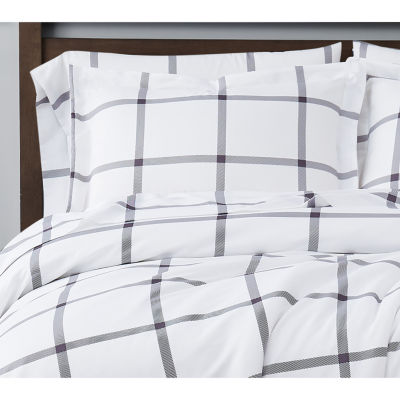 Truly Soft Printed Windowpane Duvet Cover Set