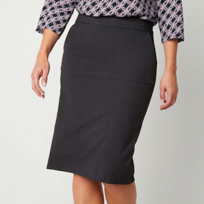 Liz Claiborne Womens Mid Rise Pencil Skirt