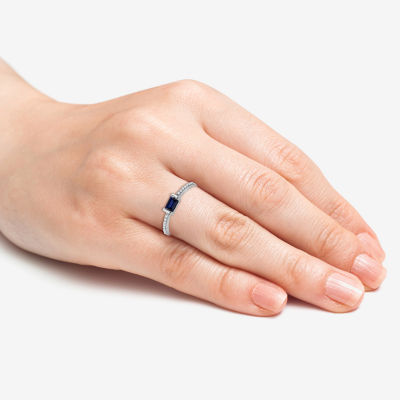 (H-I / I1) Womens 1/10 CT. T.W. Lab Grown White Diamond Sterling Silver Band