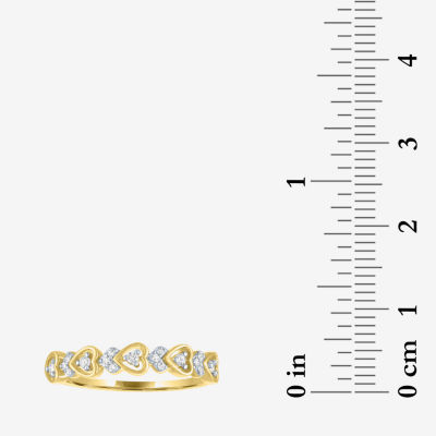 (G-H / Si2-I1) Womens 4MM 1/10 CT. T.W. Lab Grown White Diamond 10K Rose Gold Heart Wedding Band