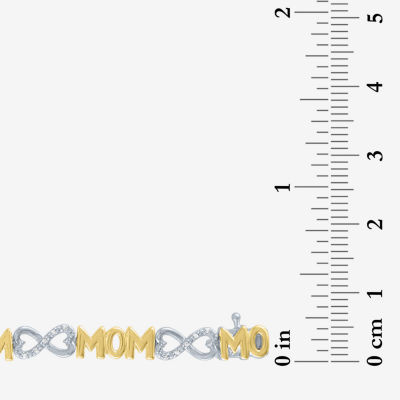 "Mom" Womens 1/10 CT. T.W. Natural White Diamond Sterling Silver Infinity 7.5 Inch Tennis Bracelet