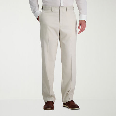 Haggar JMH Premium Stretch Mens Classic Fit Pleated Front Suit Pant, 42 30, Beige
