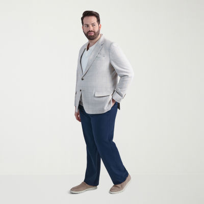 Sports Jacket Men Haggar Slub Windowpane Mens Plaid Stretch Fabric