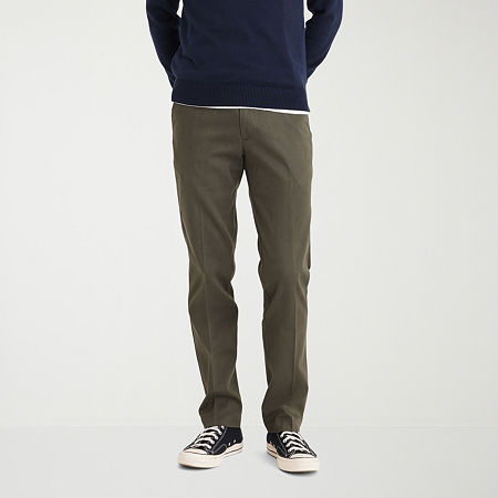 Dockers Easy Khaki With Stretch Mens Straight Fit Flat Front Pant, 33 30, Green
