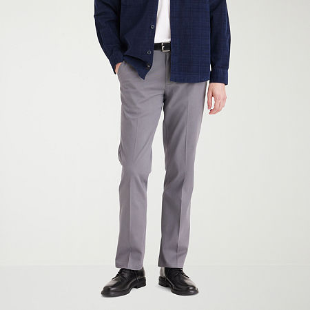 Dockers Easy Khaki With Stretch Mens Straight Straight Fit Flat Front Pant, 32 29, Gray