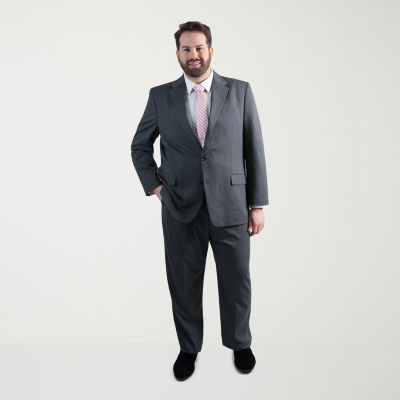 Haggar JMH Mens Big and Tall Diamond Flat Front Suit Pant