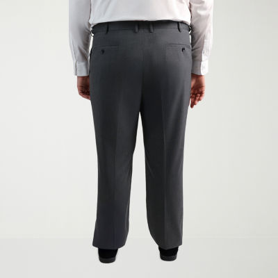 Haggar JMH Mens Big and Tall Diamond Flat Front Suit Pant