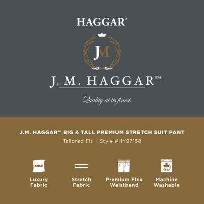Haggar JMH Mens Big and Tall Diamond Flat Front Suit Pant