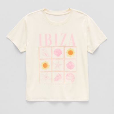 Eyeshadow Big Girls Crew Neck Short Sleeve Graphic T-Shirt