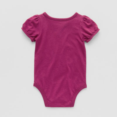 Okie Dokie Baby Girls Round Neck Short Sleeve Bodysuit