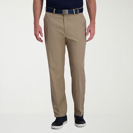 Haggar Mens Cool Right Performance Classic Fit Flat Front Pant, 44 29, White