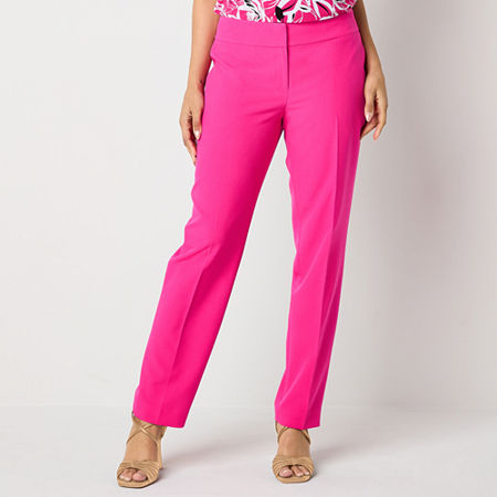 Black Label by Evan-Picone Womens Straight Fit Straight Suit Pant, 10 Petite, Pink