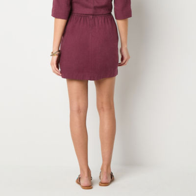 a.n.a Linen Blend Womens A-Line Skirt