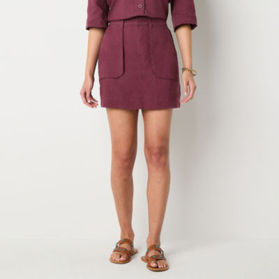 a.n.a Linen Blend Womens A-Line Skirt