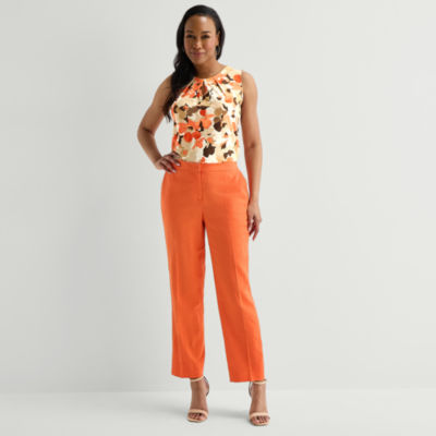 Black Label by Evan-Picone Linen Womens Classic Fit Straight Suit Pant