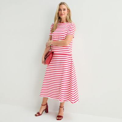Liz Claiborne Womens Mid Rise Midi A-Line Skirt