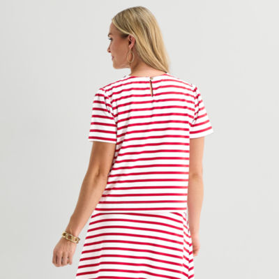 Liz Claiborne Womens Crew Neck Short Sleeve T-Shirt