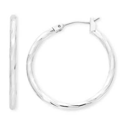 Liz Claiborne® Textured Hoop Earrings JCPenney
