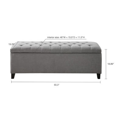 Madison Park Sasha Tufted Top Storage Bench