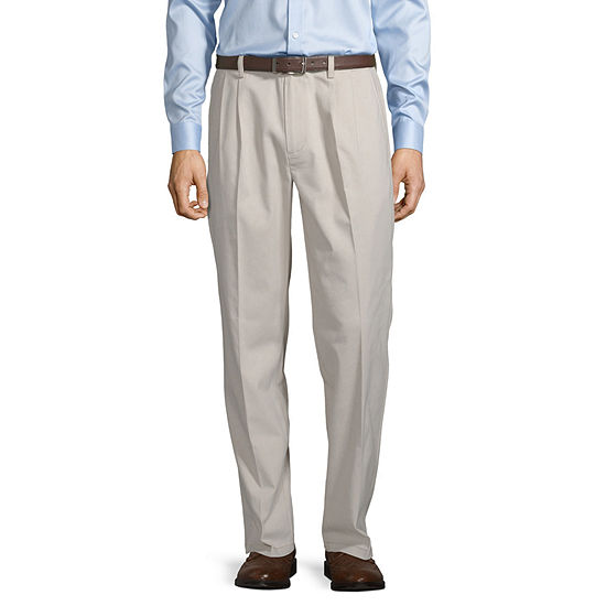 St. John's Bay Easy Care Stretch Mens Straight Fit Pleated Pant