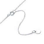 Silver Treasures Cubic Zirconia Sterling Silver 16 Inch Cable Initial Pendant Necklace