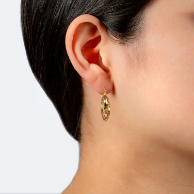 Silver Reflections 14K Gold Over Brass Hoop Earrings