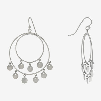 Pure Silver Over Brass Round Drop Earrings