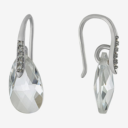 Sparkle Allure Crystal Pure Silver Over Brass Drop Earrings, One Size, Clear