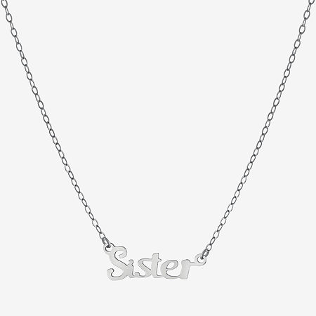 Silver Treasures Sister Sterling Silver 16 Inch Cable Pendant Necklace, One Size