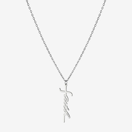 Silver Treasures Faith Womens Sterling Silver 16 Inch Pendant Necklace, One Size