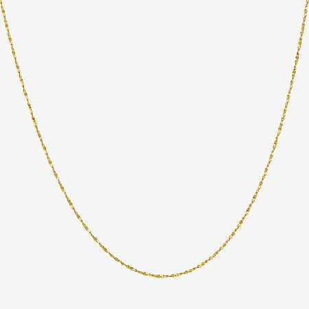 Silver Treasures Made In Italy Womens 14k Gold Over Silver 18 Inch Cable Chain Necklace In Gold