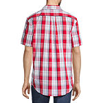 U.S. Polo Assn. Mens Classic Fit Short Sleeve Plaid Button-Down Shirt