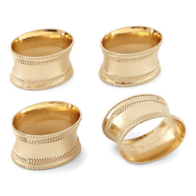 Homewear Gold 4pc. Napkin Ring, Color Gold JCPenney