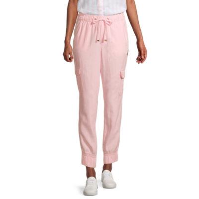St. John's Bay Womens Mid Rise Linen Jogger Pant JCPenney