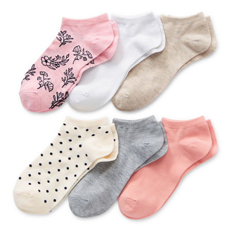 Mixit 6 Pair Low Cut Socks Womens, 4-10 , Pink