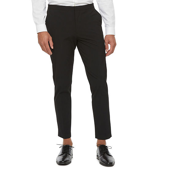 JF J.Ferrar Crop Ankle Mens Slim Fit Tuxedo Pants, Color: Black - JCPenney