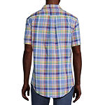 U.S. Polo Assn. Mens Classic Fit Short Sleeve Plaid Button-Down Shirt
