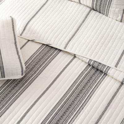 Linery Farmhouse Stripe Reversible Quilt Set