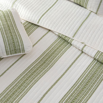 Linery Farmhouse Stripe Reversible Quilt Set