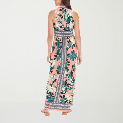 London Style Womens Sleeveless Floral Maxi Dress