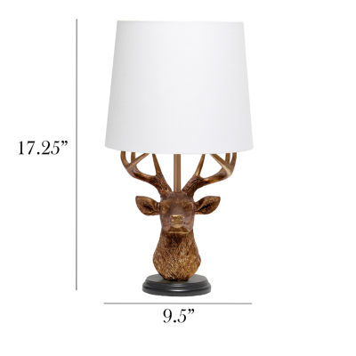 All the Rages Simple Designs Rustic Copper Deer With Antlers Table Lamp