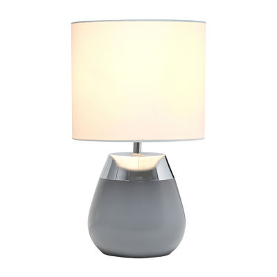 All the Rages Simple Designs 2-Toned Metallic 4-Setting Touch Table Lamp