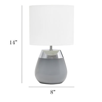 All the Rages Simple Designs 2-Toned Metallic 4-Setting Touch Table Lamp
