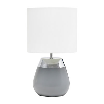 All the Rages Simple Designs 2-Toned Metallic 4-Setting Touch Table Lamp